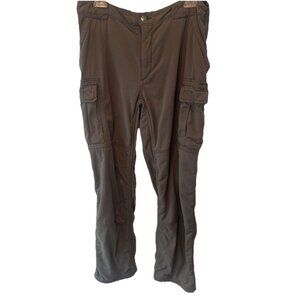 Duluth Trading Co Mens Gray Fleece Lined Cargo Pants 34 Rugged Outdoor Work